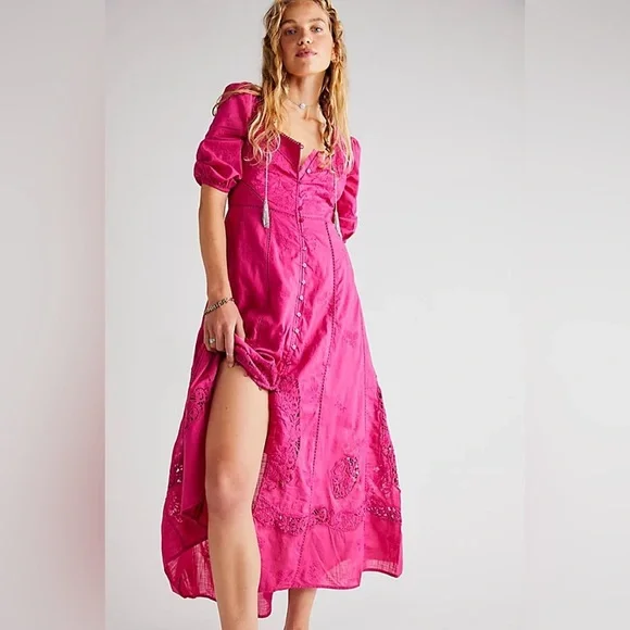 NWT Free People Lisa Lace Midi Dress - Picture 8 of 13